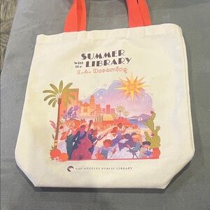 Summer with the Library - Los Angeles Library Canvas Tote bag - NEW